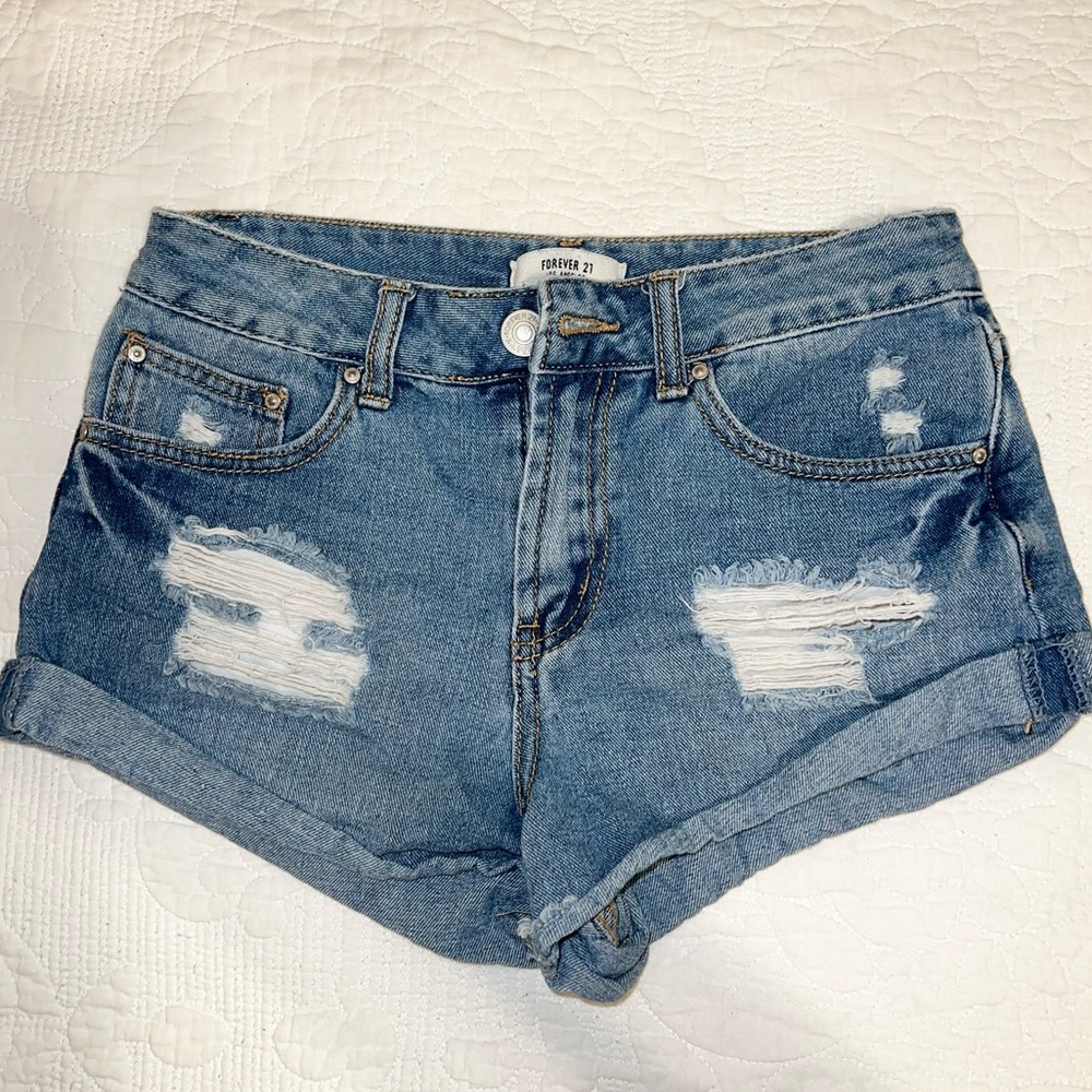 Size 24 Forever 21 distressed shorts